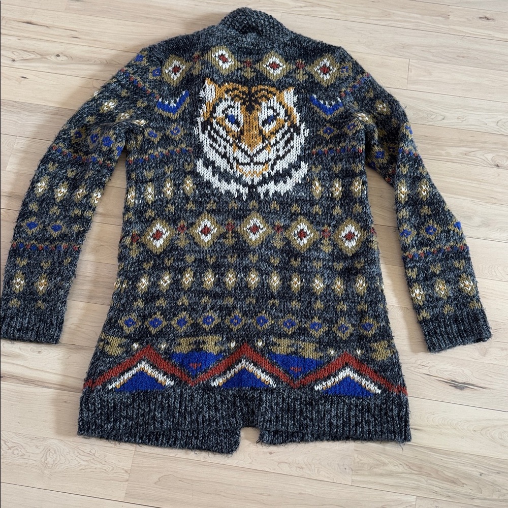 Free People Mascot Tiger wool-blend cardigan sweater coat-M-Boho-Y2K-Read - Picture 7 of 8
